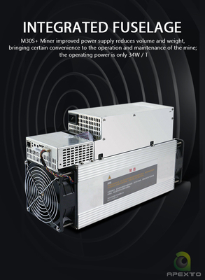آلة التعدين Microbt M30s BTC Asic 38W 86Th / S 3268W SHA-256